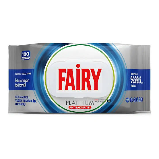 دستمال مرطوب ضدباکتری سطوح فیری پلاتینیوم Fairy Platinum Antibacterial بسته 100 عددی