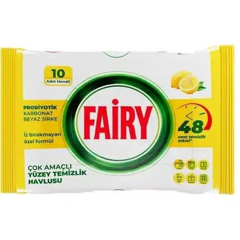 دستمال مرطوب چند منظوره تمیز کننده سطوح فیری FAIRY تعداد 10 برگی