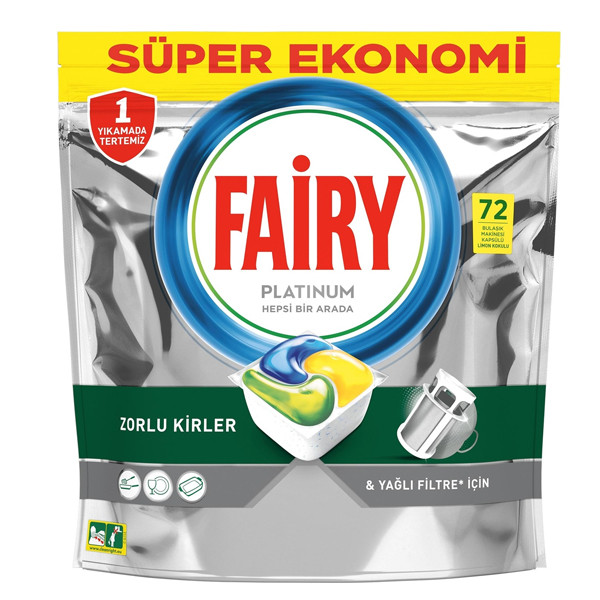 قرص ماشین ظرفشویی فیری FAIRY پلاتینیوم 72 عددی